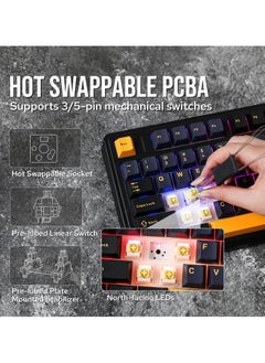 AULA Aula F75 Crescent Switch Gasket Mechanical Keyboard Hot Swap Gaming Keyboard Bluetooth/Wireless/USB-C  - Image 4