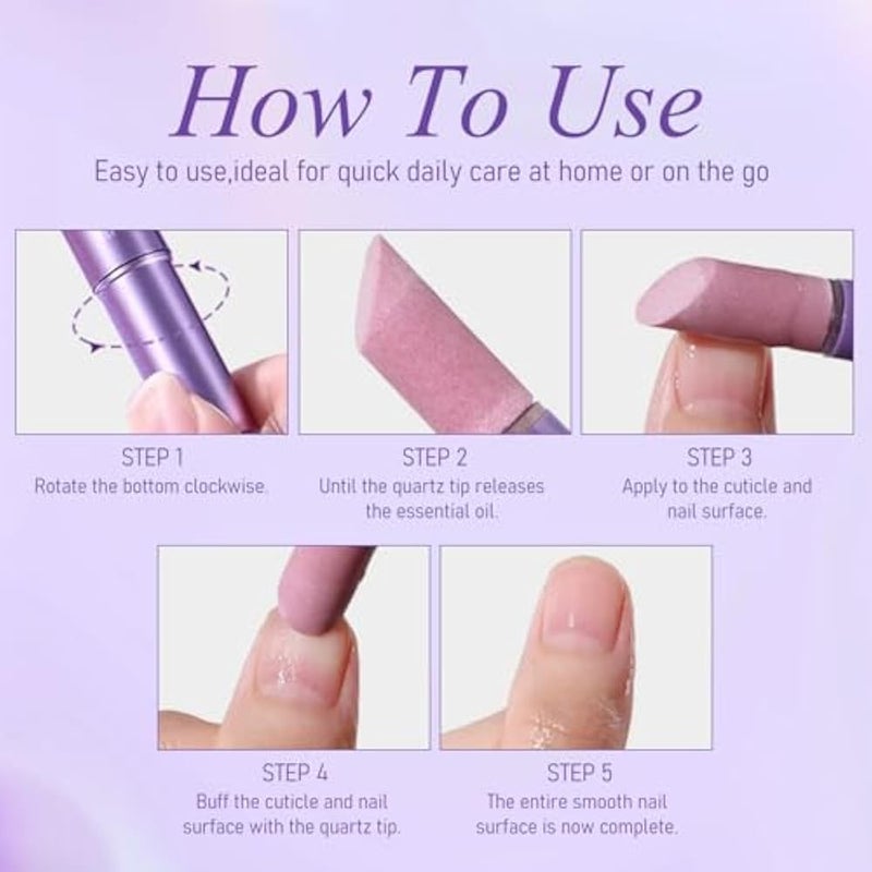 KYDA 3-in-1 Cuticle Oil Pen, Cuticle Pusher Oil Pen with Ceramic Tip, Moisturising and Brightening Cuticle Remover Stick, for Dry, Damaged Nails (A-01) - Image 5