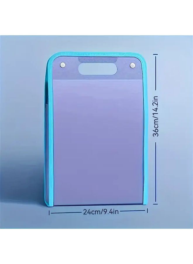 Blue 13 Layer A4 Accordion File Folder With Stickers For School Office - Image 2