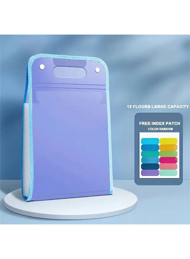 Blue 13 Layer A4 Accordion File Folder With Stickers For School Office - Image 3