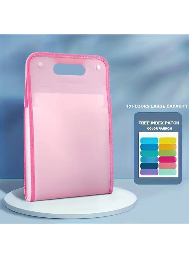 Blue 13 Layer A4 Accordion File Folder With Stickers For School Office - Image 5