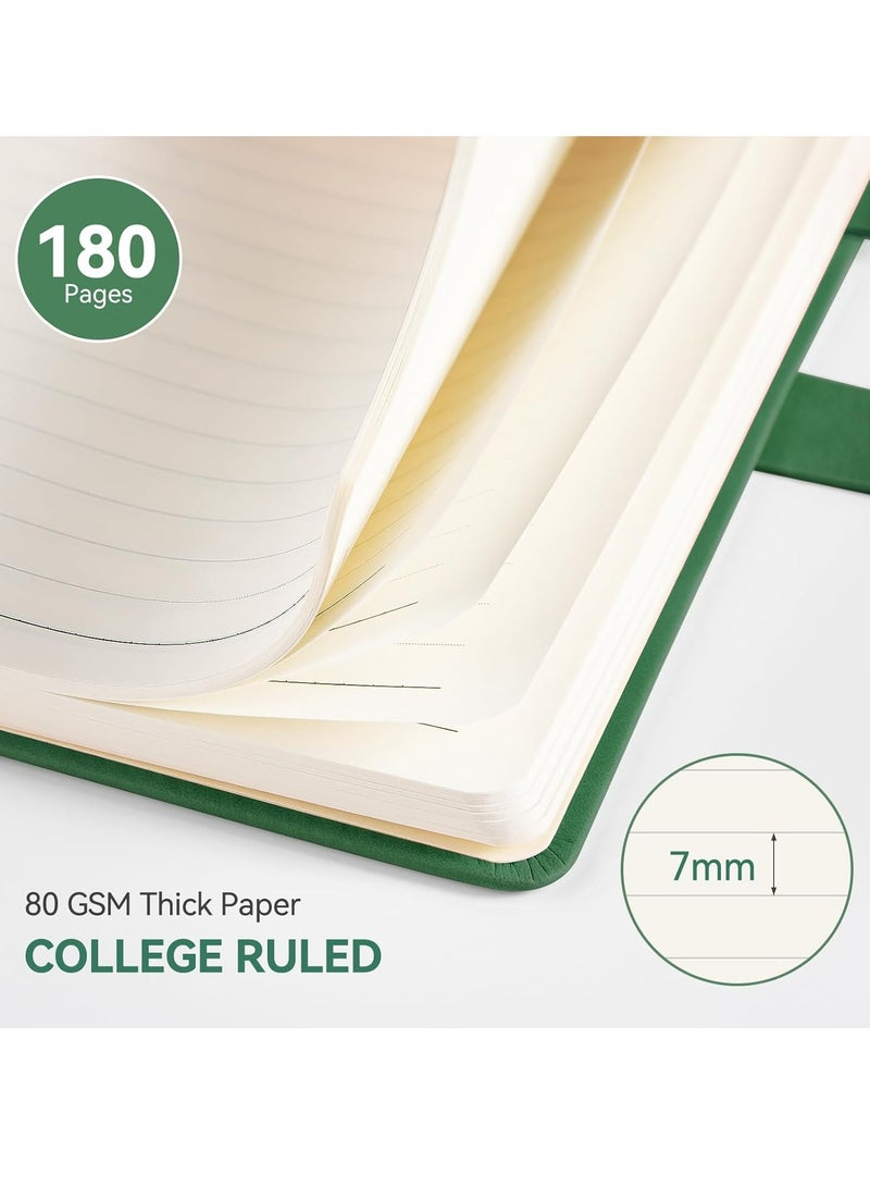 أوزيغالور دفتر يوميات مبطّن مقاس A5، 180 صفحة، غلاف مقوّى، ورق 80 جرام، مشبك مغناطيسي متضمن، أخضر - Image 5