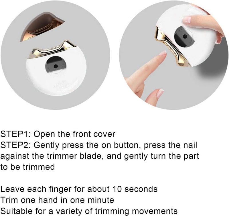 Tyenaza Electric Nail Clipper, Safe Prevent Splatter File Function Small Automatic Nail Cutter for Children Seniors Adults (White) - Image 2