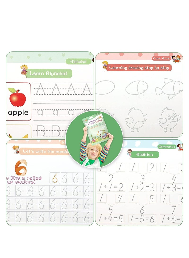 MAGIC VAULT Magic Ink Copybooks for Kids Reusable Handwriting Workbooks for Preschools Grooves Template Design and Handwriting Aid Magic Practice Copybook for Kids The Print Writing (4 Books with Pens)  - Image 4