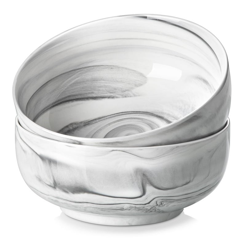 MALACASA Salad Bowls  114 OZ(10"") Extra Large Serving Bowls Set of 2  Porcelain Marble Grey Bowls Set for Soup  Salad  Ramen and Fruit  Dishwasher& Microwave Safe  Series REGULAR - Image 1