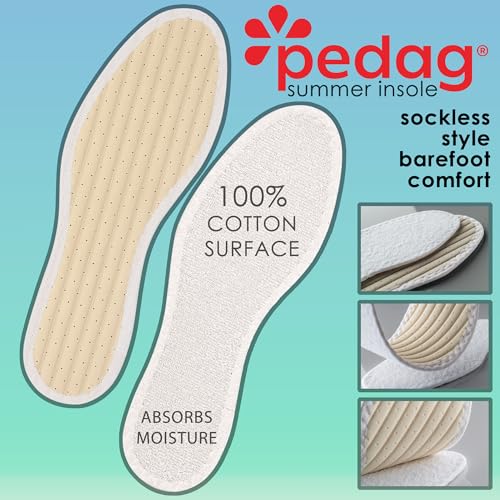 Pedag Summer | Pure Terry Cotton Insoles | Handmade in Germany | Absorbs Sweat & Controls Odor | Ideal for Wear Without Socks | Washable | US Women 9/ Men 6/ EU 39 | White | 3 Pair - Image 2