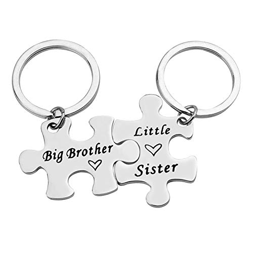 Xiahuyu Brothers Sisters Keychain Set Brothers and Sisters Gifts for Big Brother Little Sister Keychain Set Big Brother Gift from Sister Christmas Birthday Gift - Image 1