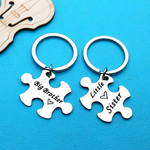 Xiahuyu Brothers Sisters Keychain Set Brothers and Sisters Gifts for Big Brother Little Sister Keychain Set Big Brother Gift from Sister Christmas Birthday Gift - Image 2