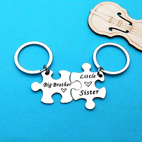 Xiahuyu Brothers Sisters Keychain Set Brothers and Sisters Gifts for Big Brother Little Sister Keychain Set Big Brother Gift from Sister Christmas Birthday Gift - Image 3