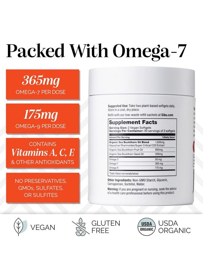 sibu Omega-7 Softgels, Premium Organic Himalayan Sea Buckthorn Oil (120ct, 60 Day Supply) - Supplement for Healthy Skin, Hair, Nails and Dryness - Image 2