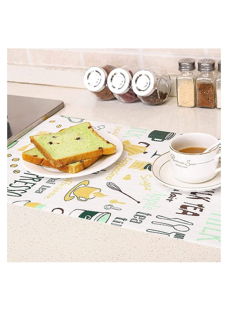 SYOSI Kitchen Liner, 2 Rolls 30 x 300cm Shelf Liner, Non-Slip Drawer Liners, Water-Proof Dust-Proof Cupboard Liners, with Cute Cutlery Pattern, for Drawers, Shelves, Cabinets, Refrigerator, Desks - Image 4