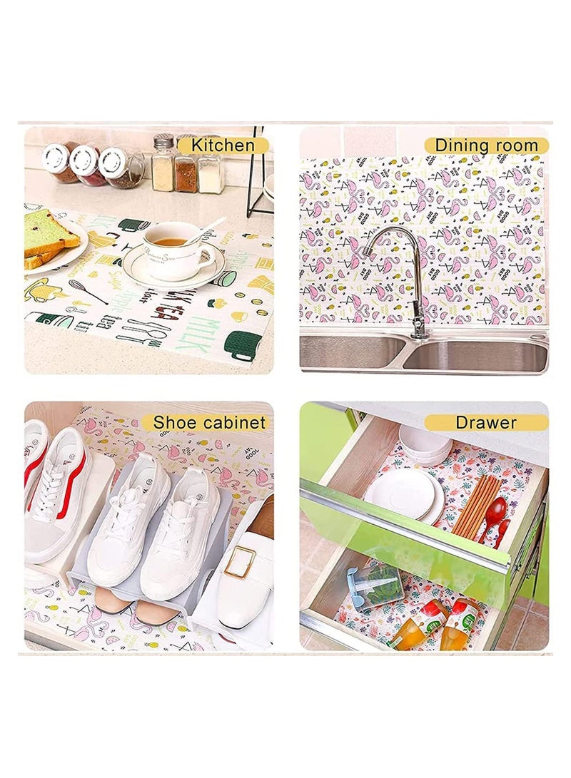 SYOSI Kitchen Liner, 2 Rolls 30 x 300cm Shelf Liner, Non-Slip Drawer Liners, Water-Proof Dust-Proof Cupboard Liners, with Cute Cutlery Pattern, for Drawers, Shelves, Cabinets, Refrigerator, Desks - Image 2