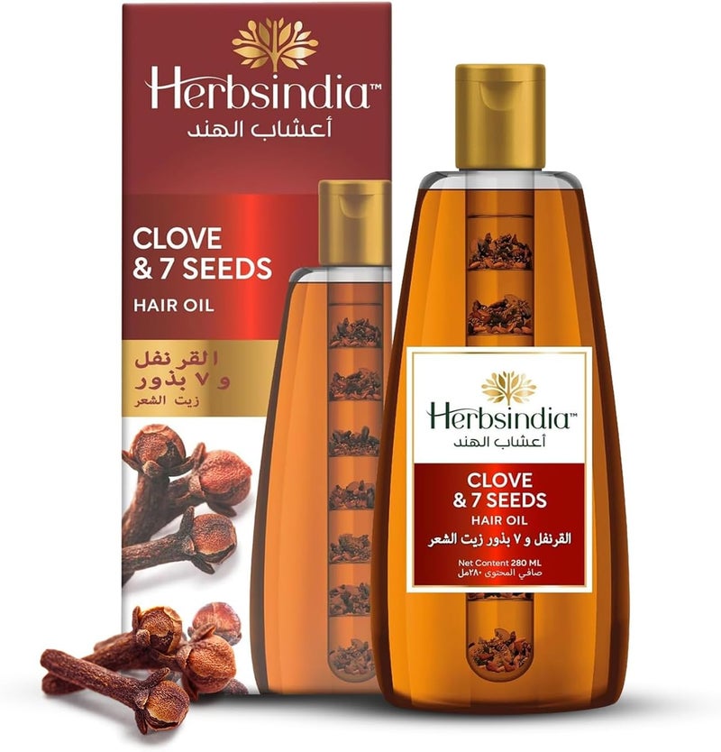 Herbsindia زيت شعر هيربس إنديا بالقرنفل و 7 بذور عشبية - 280 مل - Image 2