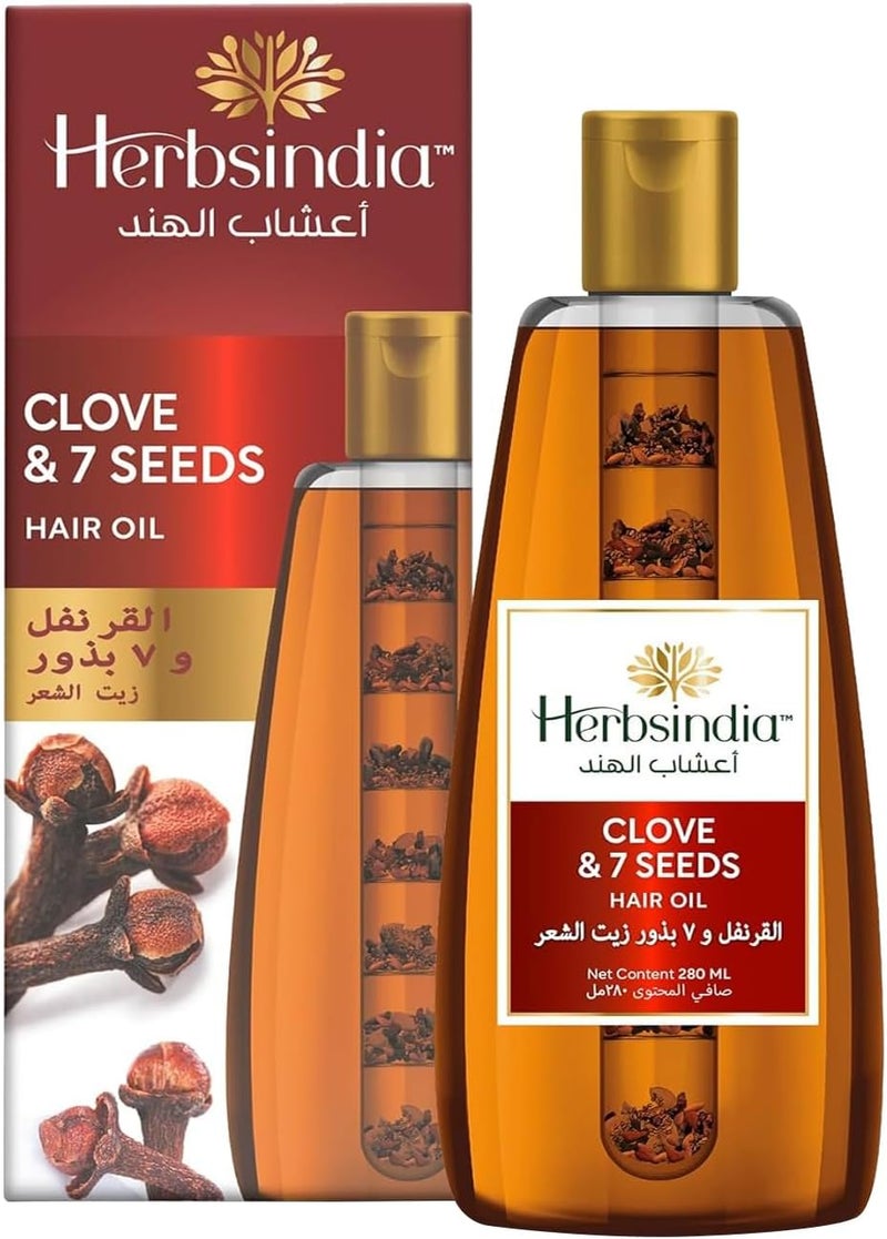 Herbsindia زيت شعر هيربس إنديا بالقرنفل و 7 بذور عشبية - 280 مل - Image 1