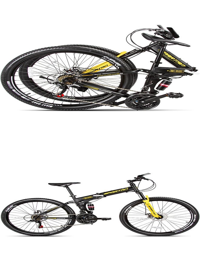 Spartan Alpha Dual Folding Bike | 26 Inch Wheel Size | 21 Speed Transmission | Black Color  - Image 1