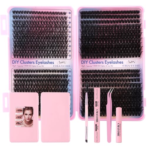 CMAYOME Lash Clusters Kit 50D 60D 80D 100D Lash Extension Kit with Lash Bond and Seal 800Pcs Individual Lash Clusters with Lash Tweezers Lash Remover and Eyelash Brush - Image 1