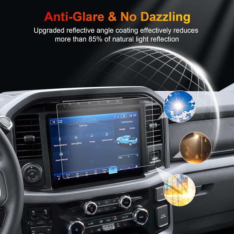 BSTW F150 Matte Screen Protector for 2021-2026 Ford F-150 Lightning/F150 SYNC 4 12-Inch F-150 Pickup Truck Accessories 9H Anti-Fingerprint & Glare Tempered Glass Protective Film - Image 2