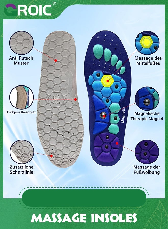GROIC Sports Insoles,Orthopedic Acupressure Insoles,Reflexology Massage Insoles for Pain Relief, Comfortable Foot Support for Men, Fasciitis Insoles Shoe Inserts - Image 2