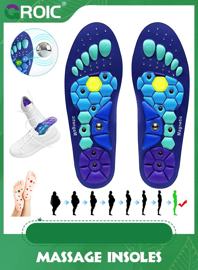 GROIC Sports Insoles,Orthopedic Acupressure Insoles,Reflexology Massage Insoles for Pain Relief, Comfortable Foot Support for Men, Fasciitis Insoles Shoe Inserts - Image 1