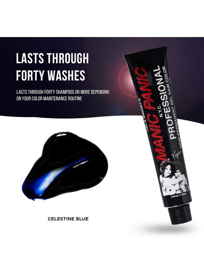 Manic Panic Professional Color Celestine Blue Deep Indigo Blue Semi Permanent Gel Hair Dye Lasts Through 40+ Washes No Developer Required (3Oz) - Image 2