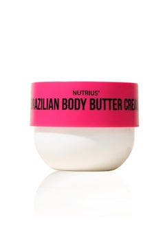 Nutrius Brazilian Body Butter Cream Berry Bliss - Experience Luxe Hydration, Acai, Mango, Cocoa & Cupuacu, Vitamin C for Radiant Glow - Vegan & Cruelty-Free Formula, Crafted for Silky-Smooth - 6 FL OZ