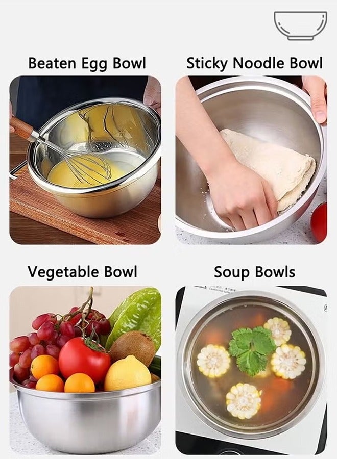 ULHYC Stainless Steel Mixing Bowls, 6 Pack Kitchen Bowls, Nesting Bowls for Cooking, Baking, Salad, Marinating - Image 4