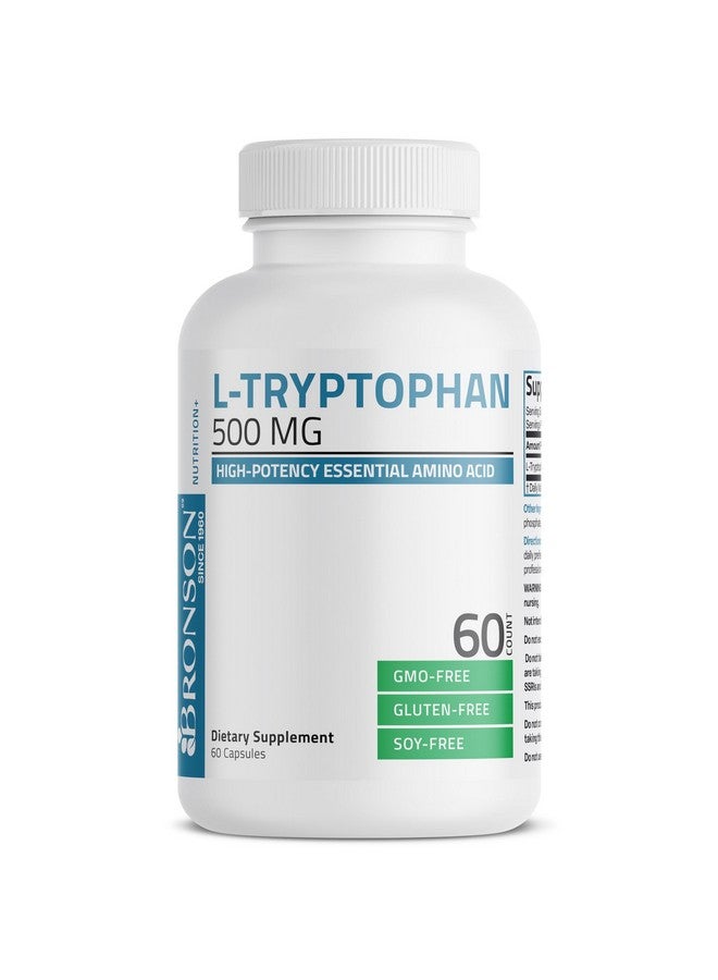 Bronson Bronson L-Tryptophan 500 MG High Potency Essential Amino Acid Supports Relaxation & Positive Mood Support Non-GMO, 60 Capsules  - Image 5