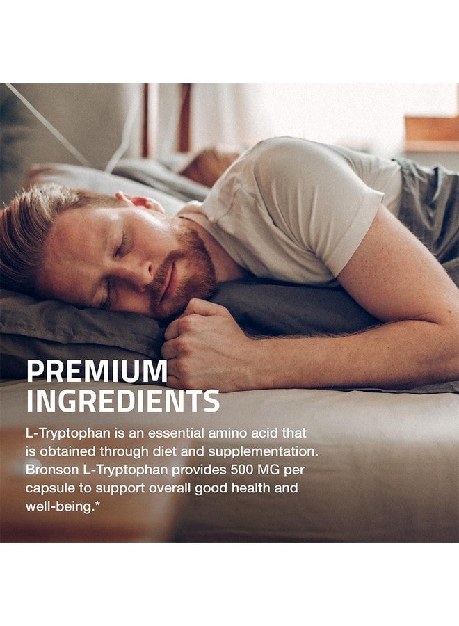 Bronson Bronson L-Tryptophan 500 MG High Potency Essential Amino Acid Supports Relaxation & Positive Mood Support Non-GMO, 60 Capsules  - Image 4