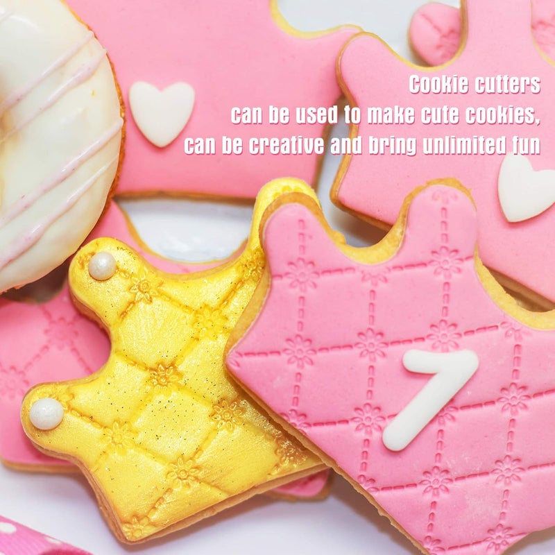 Geiserailie 8 Pieces Princess Cookie Cutter Set with Crown Dress Castles Unicorn Head Shapes Stainless Steel Fondant Biscuit Cutters and 6 Pieces Sugar Stirring Pins - Image 5