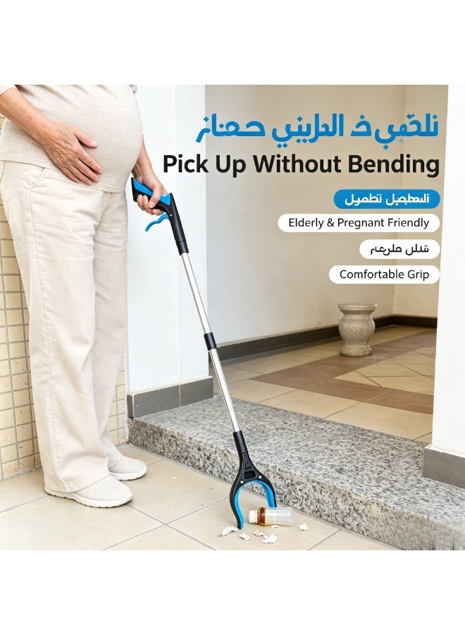 L LULONG 32 Inch Foldable Grabber Reacher Tool Heavy Duty Aluminum Trash Picker with Strong Magnet Ergonomic Handle for Seniors Pregnant Women Home Garden Outdoor Use - Image 3