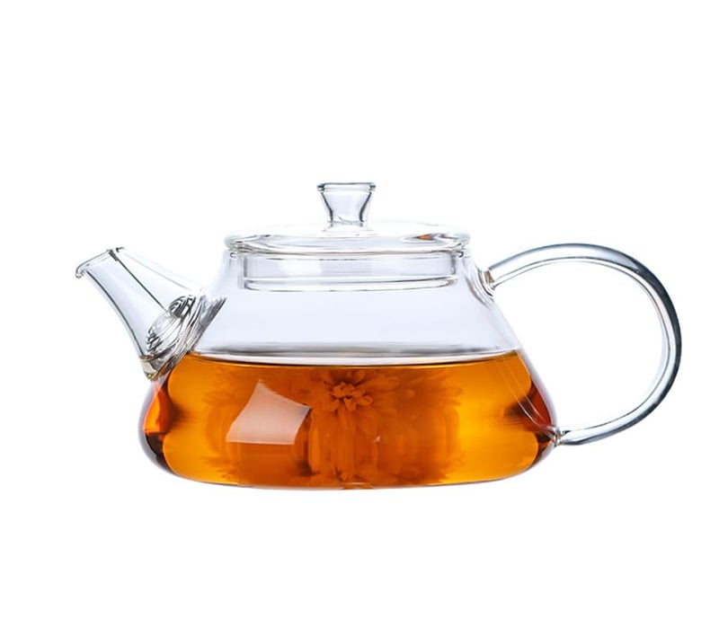 123Arts Mini Glass Teapot Clear 8oz250ml Transparent Borosilicate Glass Suitable for One Person Dishwasher Safe