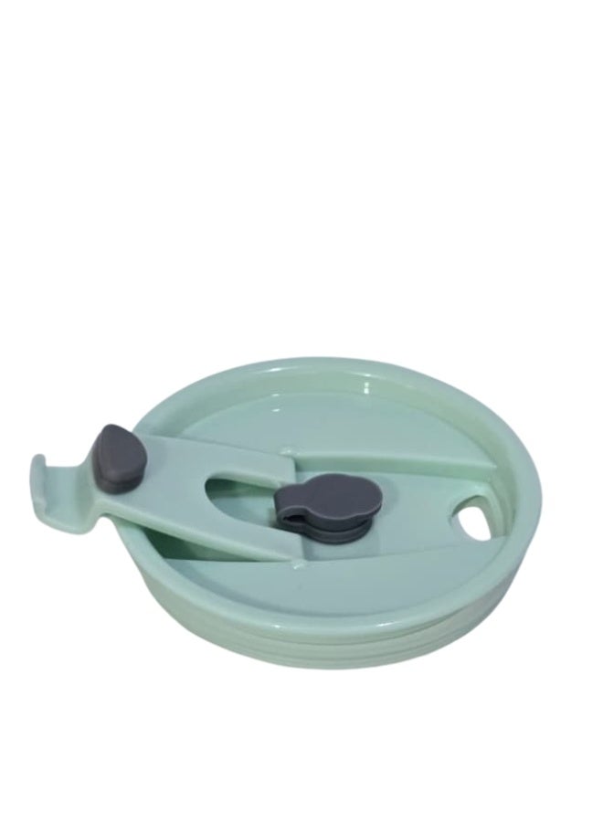 فالمر كوب زجاجي بيد مع ماصة من البلاستيك مع حافظة واقية من السيليكون للمشروبات الباردة والعصائر بغطاء بلاستيك سعه 650 مل - شفاف/أزرق - Image 2