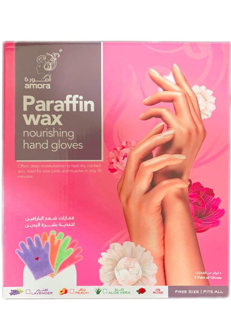 Amora Nourishing Paraffin Wax Gloves For Hands Paraffin Wax Treatment 5 pairs - Aloe Vera - Image 1