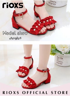 RIOXS Little Kids Girls Fashion Non-Slip Soft Sole Floral Sandals Princess Adjustable Shoes Lightweight Breathable Ankle Strap Sandals  - Image 2