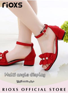 RIOXS Little Kids Girls Fashion Non-Slip Soft Sole Floral Sandals Princess Adjustable Shoes Lightweight Breathable Ankle Strap Sandals  - Image 3