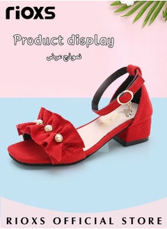 RIOXS Little Kids Girls Fashion Non-Slip Soft Sole Floral Sandals Princess Adjustable Shoes Lightweight Breathable Ankle Strap Sandals  - Image 4