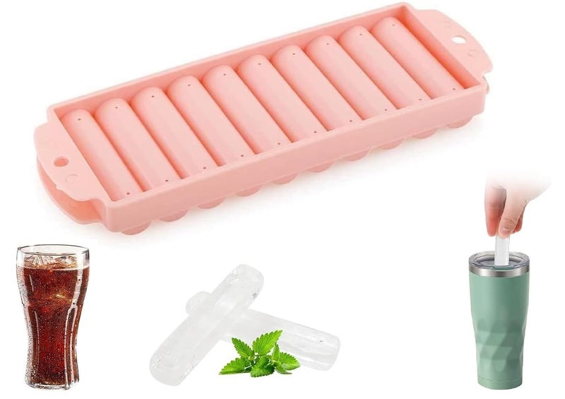 FoodGrade Polypropylene Plastic PP BPAFree Durable DishwasherSafe Long Round Stick Shape Ice Cube Traye with Lid 10Cylinder Sticks for Water Bottle Pack of 3  - Image 4