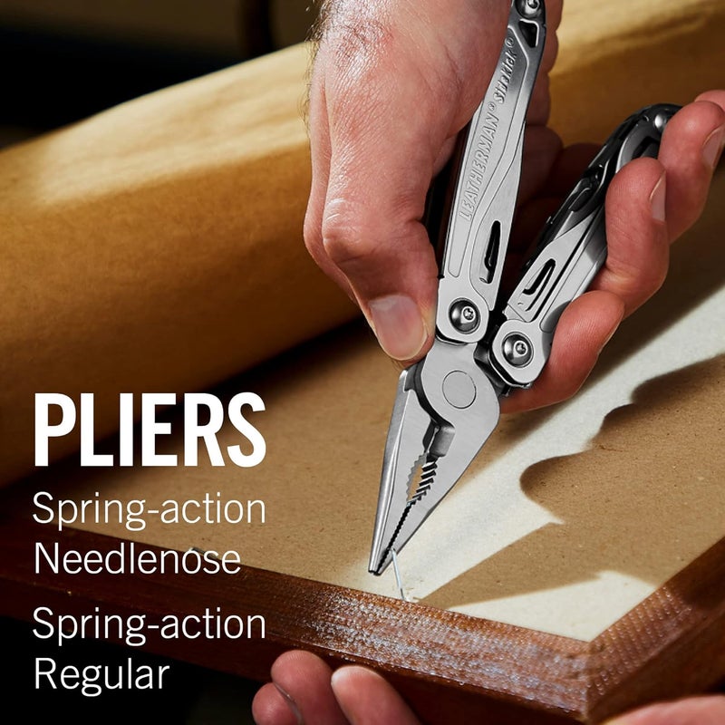 LEATHERMAN أداة متعددة الاستخدامات بحجم الجيب مع كماشة تعمل بنابض ومنشار، من الفولاذ المقاوم للصدأ - Image 4