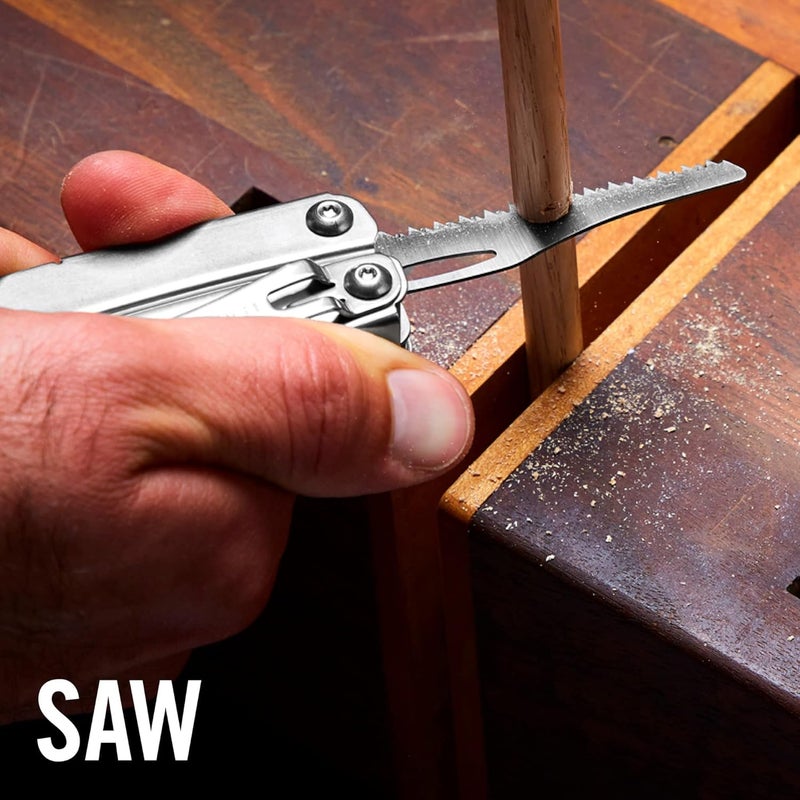 LEATHERMAN أداة متعددة الاستخدامات بحجم الجيب مع كماشة تعمل بنابض ومنشار، من الفولاذ المقاوم للصدأ - Image 3
