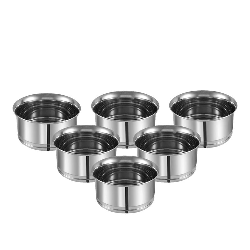 VINOD Vinod Kraft Pari Stainless Steel Serving Bowl Set Of 1210Cm Medium Ice Cream Desert Fruits KatoriVati Set Food Grade Mirror Finish Bpa Free 2 Years Warranty 143 Ml - Image 2