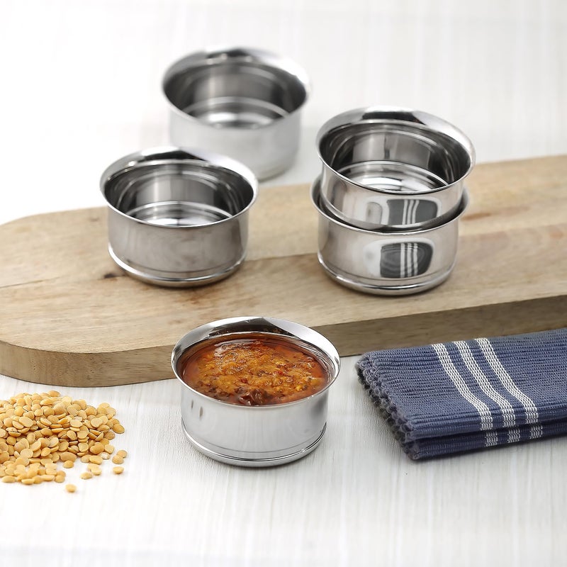 VINOD Vinod Kraft Pari Stainless Steel Serving Bowl Set Of 1210Cm Medium Ice Cream Desert Fruits KatoriVati Set Food Grade Mirror Finish Bpa Free 2 Years Warranty 143 Ml - Image 4