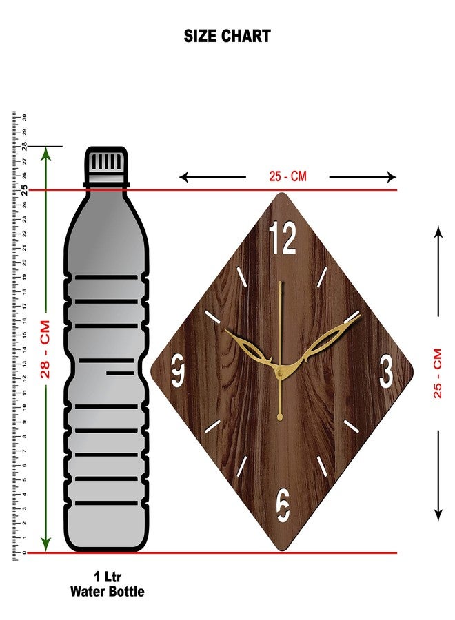VPK MDF Wood Analog Round Wall Clock Small Size 10 Inch, 25 X 25 cm Wenge-21 - Image 3