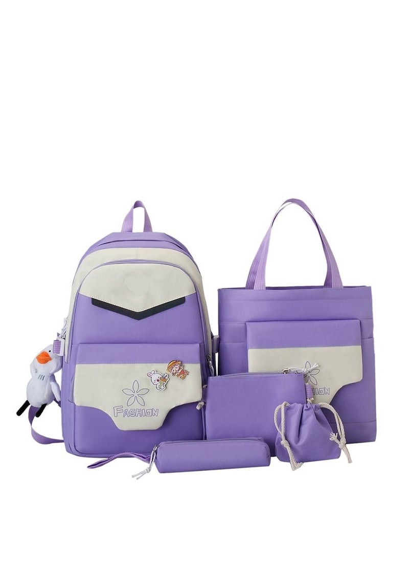 GUIYUBAG - 4-Piece Schoolbag Set Purple - Image 1