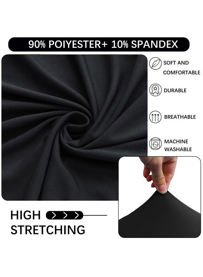 Jusmate Cocktail Spandex Stretch Round Tablecloth, 2 Pack 24"x43" Fitted Highboy Stretch Table Cover High Top Round Cocktail Tablecloth for Bar Wedding Party Banquet (Black) - Image 4