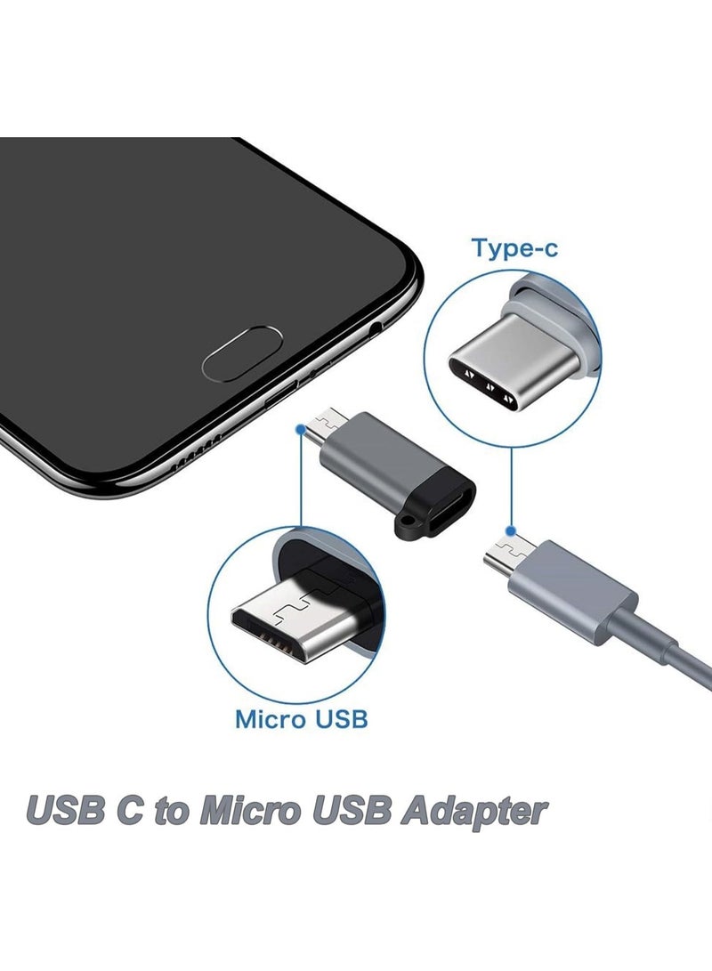 erorex Type C to Micro-USB Adapter - High-Speed Charging and Data Sync Converter - Compatible with Samsung, Huawei, Xiaomi, and More Micro USB Devices - Durable Aluminum Alloy with Keychain.  - Image 2