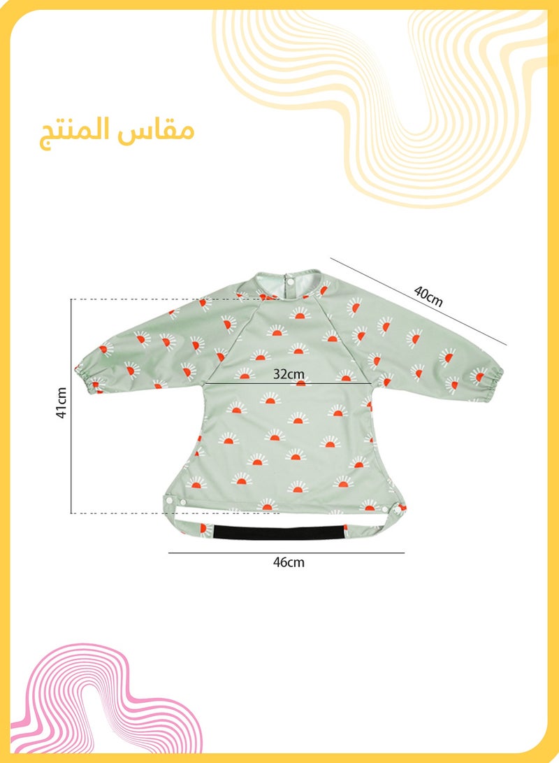 She&Little Waterproof Long Sleeve Baby Bib, Adjustable Feeding Smock Apron for Mess-Free Mealtime, Full Coverage Bib with Highchair & Table Attachment, Easy to Clean for 6–24 Months Toddlers (Little Lion) - Image 2