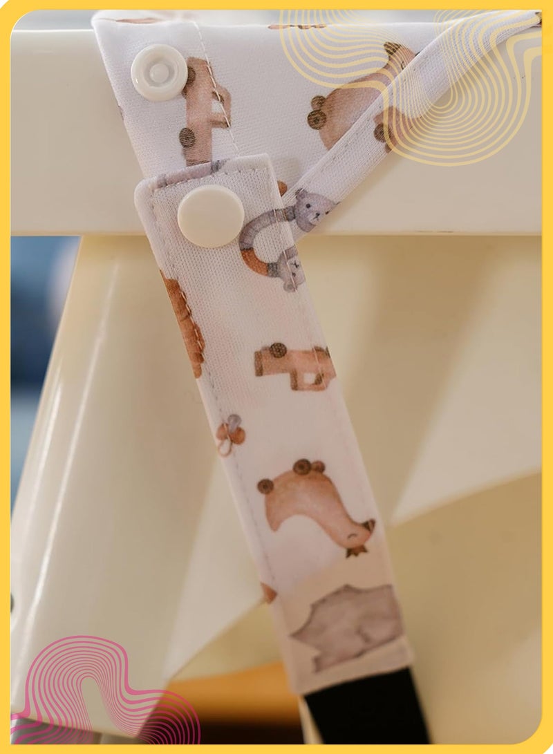 She&Little Waterproof Long Sleeve Baby Bib, Adjustable Feeding Smock Apron for Mess-Free Mealtime, Full Coverage Bib with Highchair & Table Attachment, Easy to Clean for 6–24 Months Toddlers (Little Lion) - Image 4