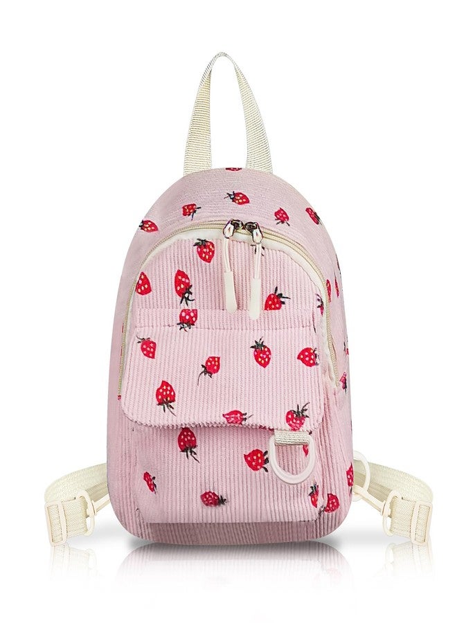 WisePoint Mini Backpack Purse, Corduroy Girls Backpack Small Backpack for Women, Casual Daypack Backpacks Cute Backpacks (pink) - Image 1