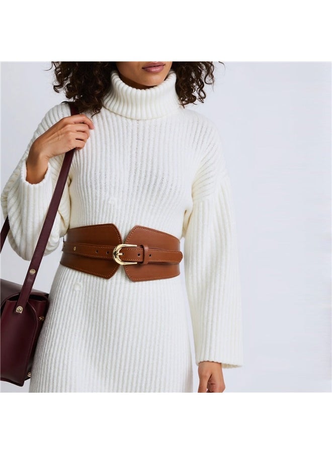 Generic Womens Wide Elastic Waist Belt for Dress Ladies Stretch Cinch Belt for Women  - Image 3