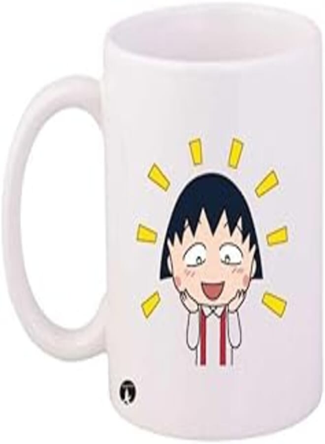 RYN Anime Chibi Maruko Chan Printed Mug White/Beige/Yellow Standard Size - RYNmg12867